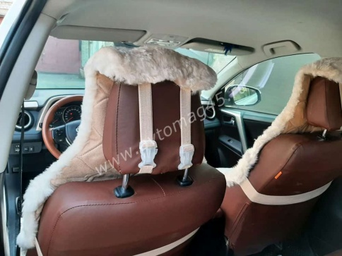 Рус Автотренд  Накидки короткий ворс мутон бежевый 140x55 2шт    фото 8