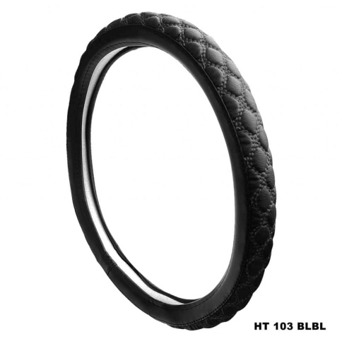 Maximal  оплетка руля экокожа черная ромб черная нитка размер 37-39см HT-103 BLBL  фото 1