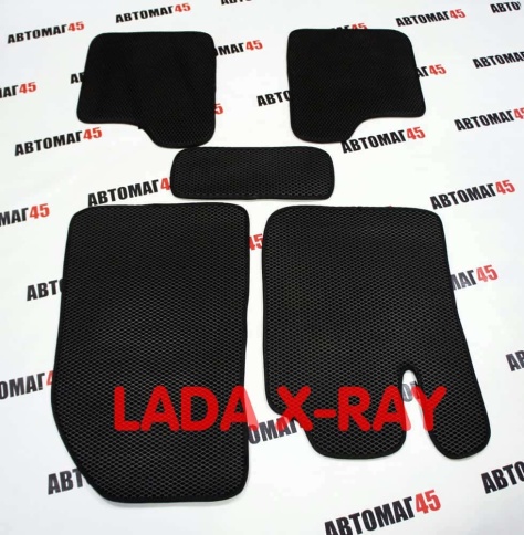 EVA ЭВА  коврики в салон LADA X-Ray 2015-2022г черный рисунок ромб комплект 5шт    фото 1