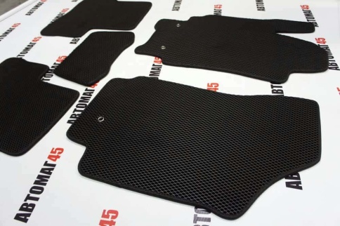 EVA ЭВА  коврики в салон Hyundai Creta 1 2015-2021г черные рисунок ромб комплект 5шт    фото 3