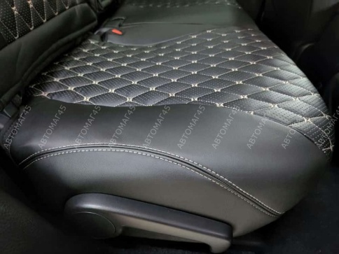 Авточехлы  Toyota RAV4 Тойота Рав4 2012-2019г XA40 экокожа черный модель Байрон    фото 11