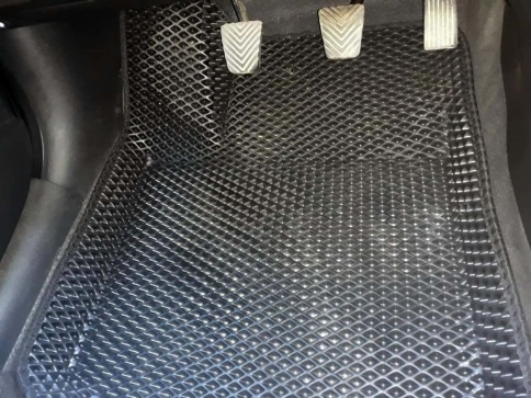 BORATEX  коврики в салон 3D EVA ЭВА Kia Rio c 11-17г Solaris c 11-17г черные рисунок ромб компл 5шт фото 5