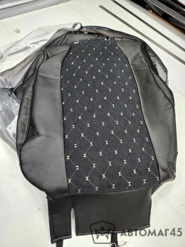 Авточехлы  Toyota Land Cruiser Prado 2009-2017г кузов J150 экокожа вельвет черный ромб Maximal    фото 1