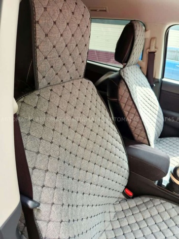 Чехлы  накидки на сиденье лен 2Д серый передние 2шт LEX   фото 12