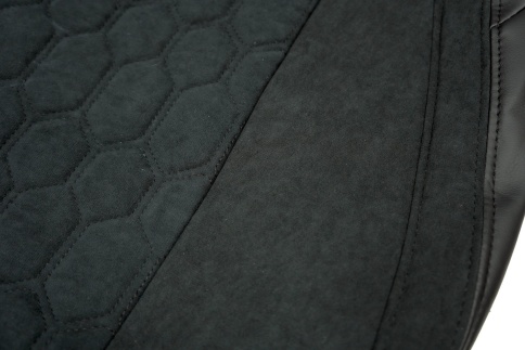 Авточехлы  Nissan Qashqai Ниссан Кашкай J10 2007-2014г экокожа алькантара черная серая нить соты фото 6