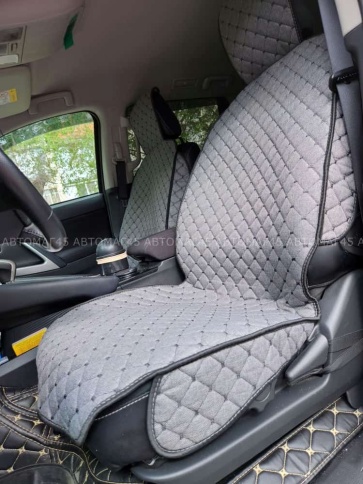 Чехлы  накидки на сиденье лен 2Д серый передние 2шт LEX   фото 11