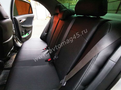 Авточехлы  Toyota Corolla Тойота Королла 2007-2013г кузов 150 экокожа черная г.Ростов    фото 4