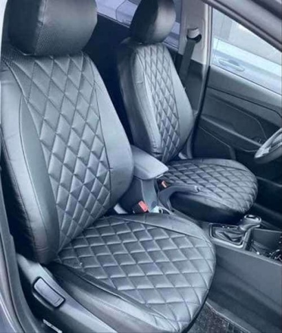Авточехлы  Hyundai Elantra VII пок Хендай Элантра 7 пок CN7 2020-2022г экокожа черная ромб Динас   фото 1