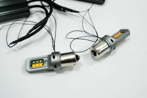 SALMAN Лампа светодиодная P21W Дхо и поворотник 12 SMD 2шт с обманкой гарантия 3 месяца 01816 фото 3