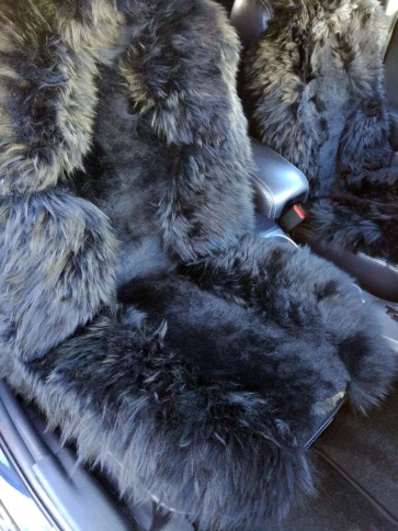 Maximal Накидки комбинированные из овчины черный 140х55см 1шт БРАК    фото 4