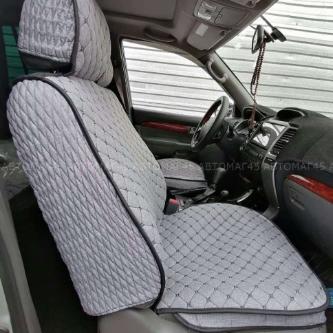 Чехлы  накидки на сиденье лен 2Д серый комплект 5шт фото 13