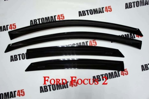ANVair  дефлекторы окон Ford Focus 2 Форд Фокус 2 седан хэтчбек 2004-2011г комплект 4шт    фото 2
