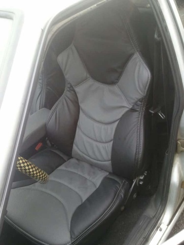 Динас  чехлы универсальные экокожа черный серый комплект    фото 1