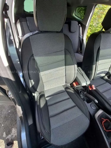 Авточехлы  Renault Duster Рено Дастер 11.2020-2022г  жаккард черно-серый Ижевск фото 6