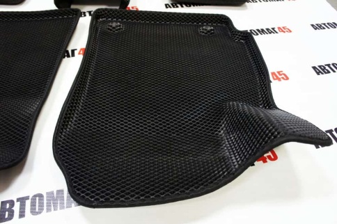 BORATEX  коврики в салон 3D EVA ЭВА Kia Seltos 2019-2022г черные рисунок ромб комплект 5шт    фото 3