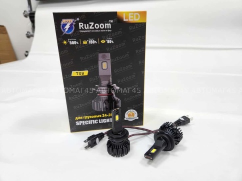 Ruzoom T09 лампы для груз.авто LED 2шт H7 24-28В 90W 5500K 9000Lm  с обманкой гарантия 6мес    фото 3