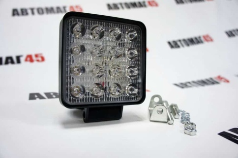 C2R Светодиодная фара 10,5см рабочий свет 16 диодов 48Вт 12В квадрат 1шт гарантия 1 месяц фото 9