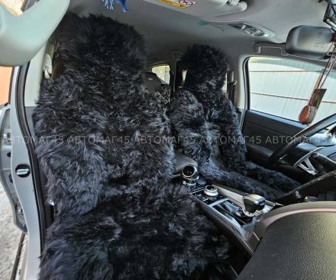 Maximal Накидки комбинированные из овчины черный 140х55см 2шт    фото 6