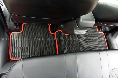 EVA ЭВА  коврики в салон LADA Vesta Веста Vesta SW SW Cross NG черные красный кант рис ромб комп 5шт фото 3