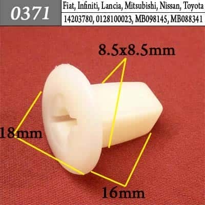 0371 Клипса пистон для Alfa Romeo Fiat Infiniti Lancia Lexus Mitsubishi Nissan Toyota фото 1