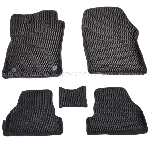 EVA ЭВА 3D коврики в салон Ford Focus 3 2010-2019г черный рисунок ромб комплект 5шт    фото 6