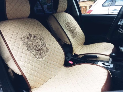 Чехлы  накидки на сиденье серия G лен бежевый бежевая нитка комплект 5 шт фото 3