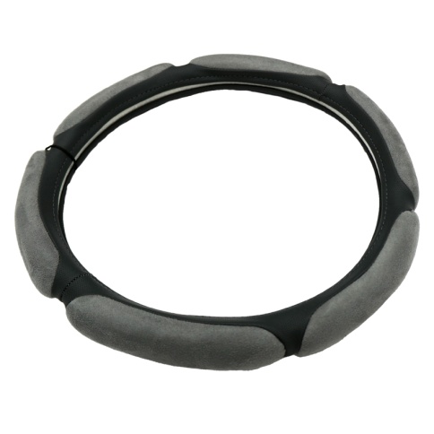 Новая заря оплетка руля спонж алькантара серый размер L  фото 2