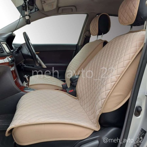 Рус  Накидки на сиденье на силиконе велюр с боками бежевый 2шт    фото 2