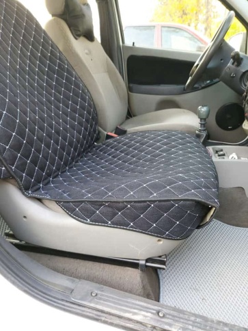 Чехлы  накидки на сиденье лен 2Д серый передние 2шт LEX   фото 2