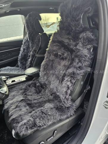 Накидка  на сиденье длинный ворс темно-серый 140x50см 1шт    фото 5