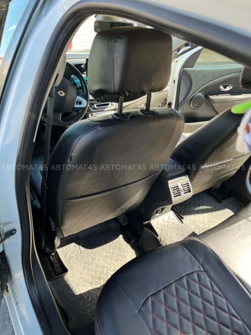 Авточехлы  Renault Megane 3 Рено Меган 3 Renault Fluence Флюенс с 2010г 2/3 экокожа черная ромб    фото 2