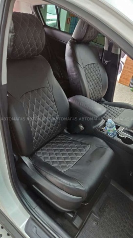 Авточехлы  Kia Sportage Киа Спортаж 2016-10.2022г 4 пок экокожа черная красная нить ромб    фото 11