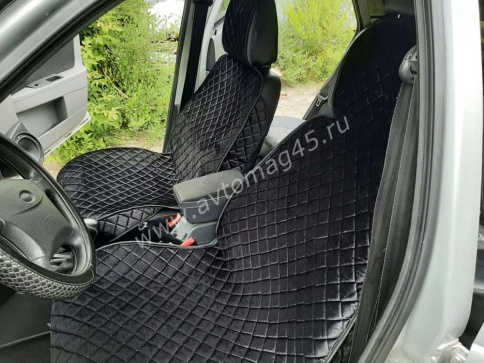 Гелакси  Накидки на сиденье универсальные велюр передние черные с боками с черной ниткой 1шт  фото 4