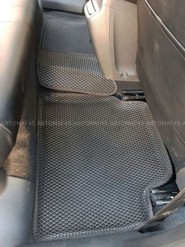 EVA ЭВА 3D коврики в салон LADA Vesta Веста черные черный кант рисунок ромб комплект 5шт CITY   фото 6