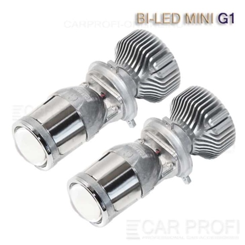 Carprofi светодиодные лампы LED линза модуль 2шт G1 1.4" H4 12В 30W 5100K 5500Lm гар 6мес фото 1