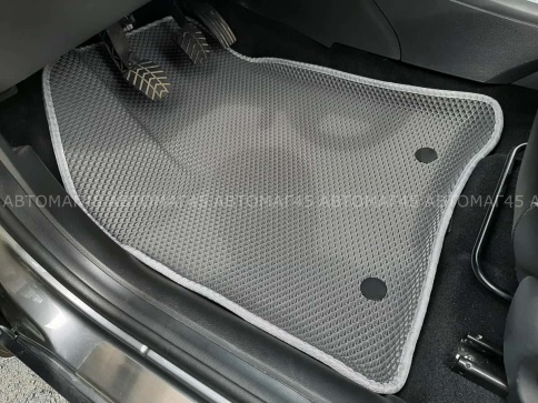 EVA ЭВА 3D коврики в салон LADA Vesta Веста серые серый кант рисунок ромб комплект 5шт    фото 2