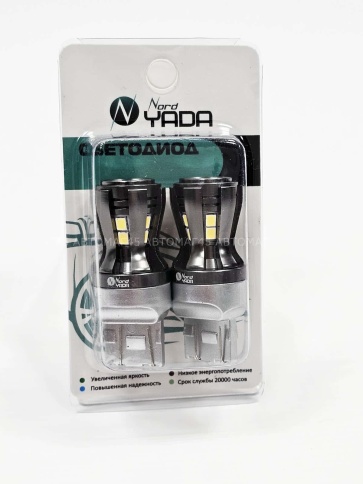 Nord Yada  лампа светодиодная T20 21/5W 14 SMD Canbus без цоколя 5000K 420Lm двухконт белая 2шт фото 3