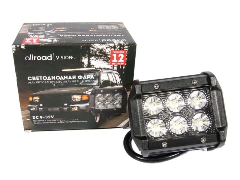 Allroad  фара светодиодная 6000К 1600Lm 10-30V  6 диодов 18Вт ближний свет 1шт гарантия 12 мес фото 1