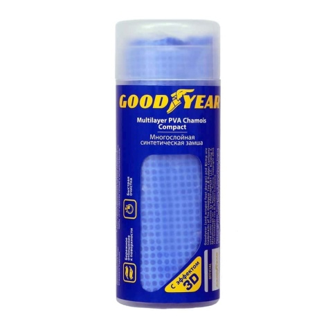 GOODYEAR  салфетка замша малая в тубе синяя с 3D эффектом 43х32см    фото 3