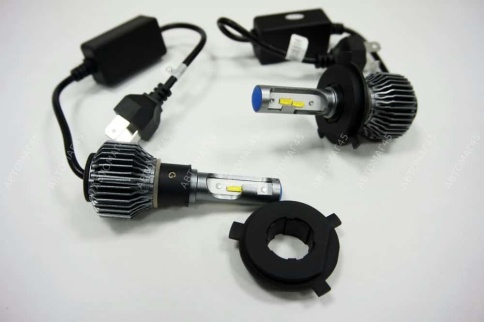 C8  чип СОВ LED 2шт H4 12В 20W 6000К 2400Lm гарантия 1мес    фото 3