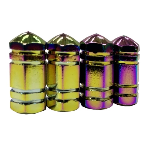 Mashinokom колпачки на колесные вентили шестиугольный неон №2 металл 4шт фото 2