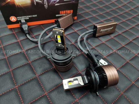 AOZOOM лампы LED 2шт H4 12В 55W 5500K 6000Lm  с обманкой гарантия 6мес    фото 3