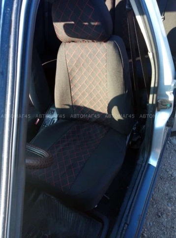 Авточехлы  Приора 2 седан c 2014г жаккард черный с красной ниткой стандарт ромб Барс    фото 2