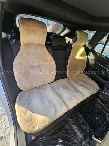 Рус Автотренд  Накидка  задний ряд короткий ворс бежевый шерсть 40% 3шт   фото 2
