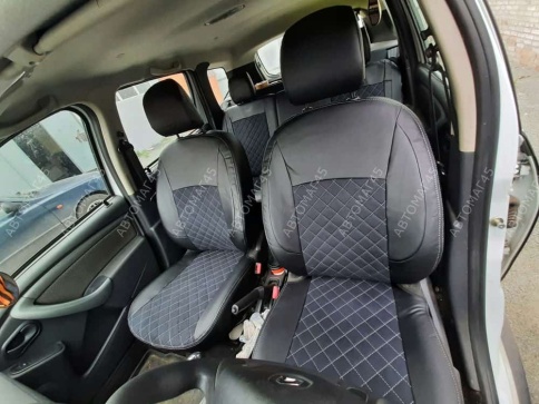 Авточехлы  Renault Duster Рено Дастер 2015-2021г 1пок 2/3 Terrano 16-22г экокож/алькан сер.нить ромб фото 14
