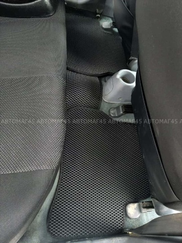 EVA ЭВА  коврики в салон Hyundai Accent 1999-2012г черные рисунок ромб комплект 5шт    фото 3