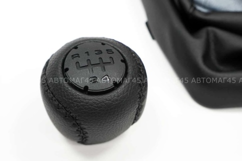 SALMAN Ручка КПП Лада Kalina Калина экокожа с пыльником черная фото 5