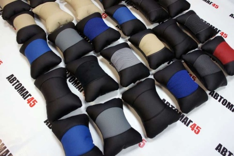 Подушка  под шею экокожа и ткань    фото 8