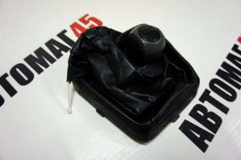 Azard  Ручка КПП с чехлом Лада Kalina Калина экокожа черно-серая    фото 4