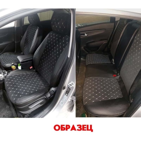 Авточехлы  Toyota Land Cruiser Prado 2017-2022г кузов J150 экокожа вельвет черная бежев нить Maximal фото 6